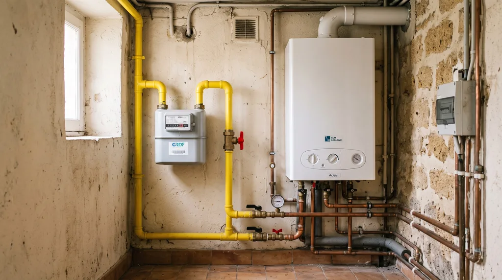 Installation intérieure de gaz — compteur, chaudière et raccordements — Gaz à Lille