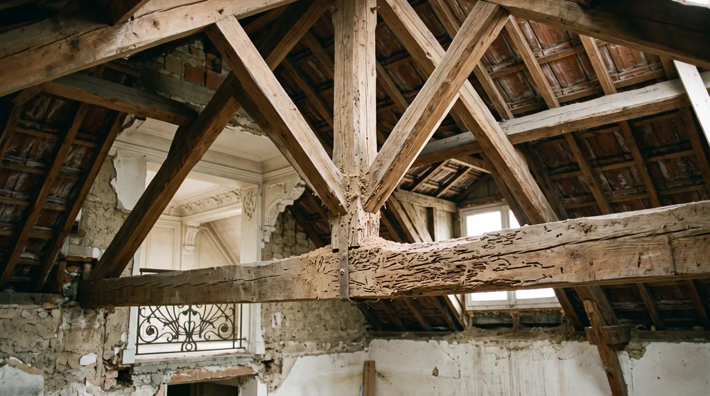 Bois de structure et charpente — sondage des bois — Termites à Lille